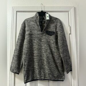 Properly Tied Heather Gray Quarter-Snap Pullover Sweater